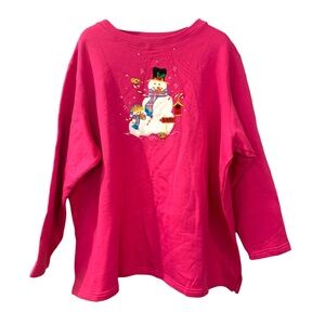 Quacker Factor NEW Holiday Sweatshirt Pink 3X Crewneck Grandma Core Casual Party
